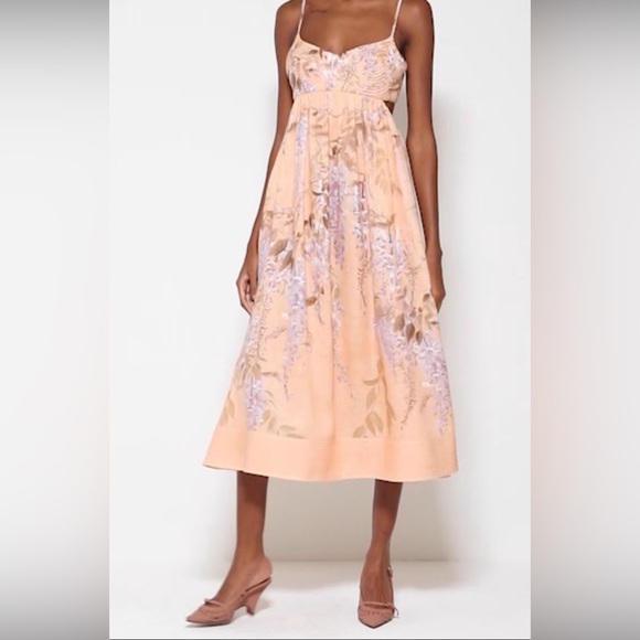 Zimmermann Dresses & Skirts - BNWT Zimmermann Rosa Linen Midi-Dress Size 0 (Fits like US 4)